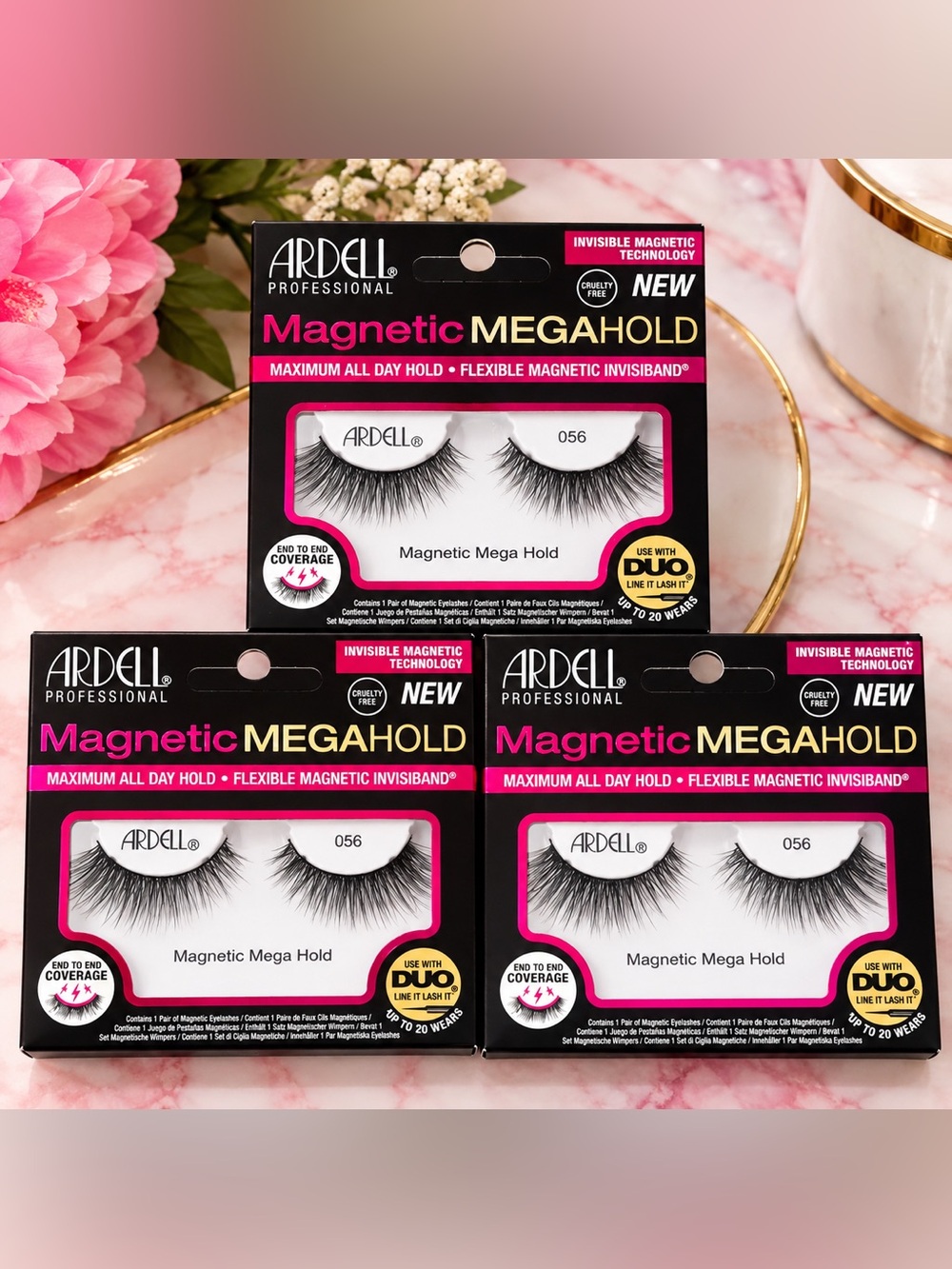 NWT Ardell Magnetic MegaHold 056 Magnetic Lashes 3-Pack